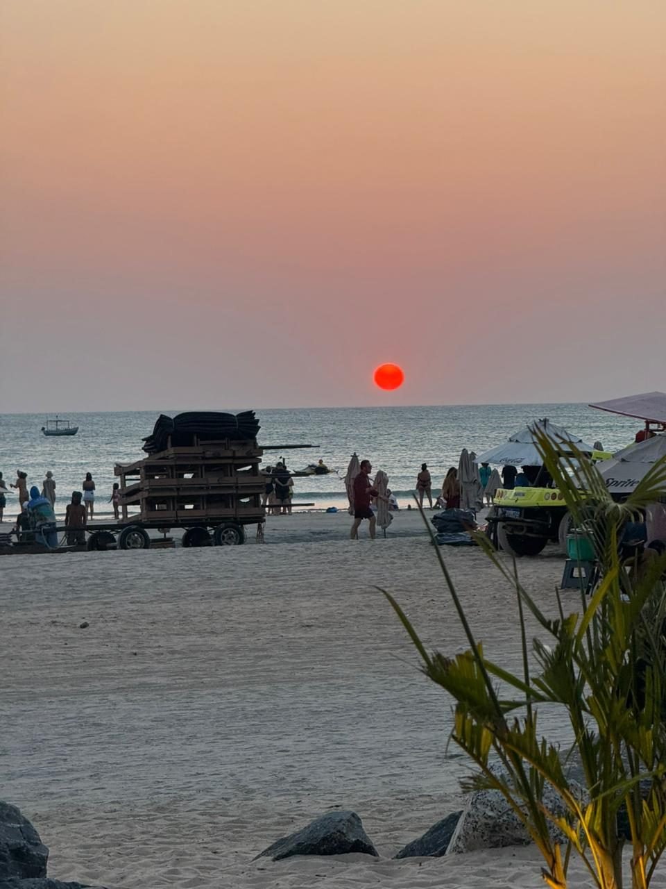 Beach dining with fairy lights at Jericoacoara