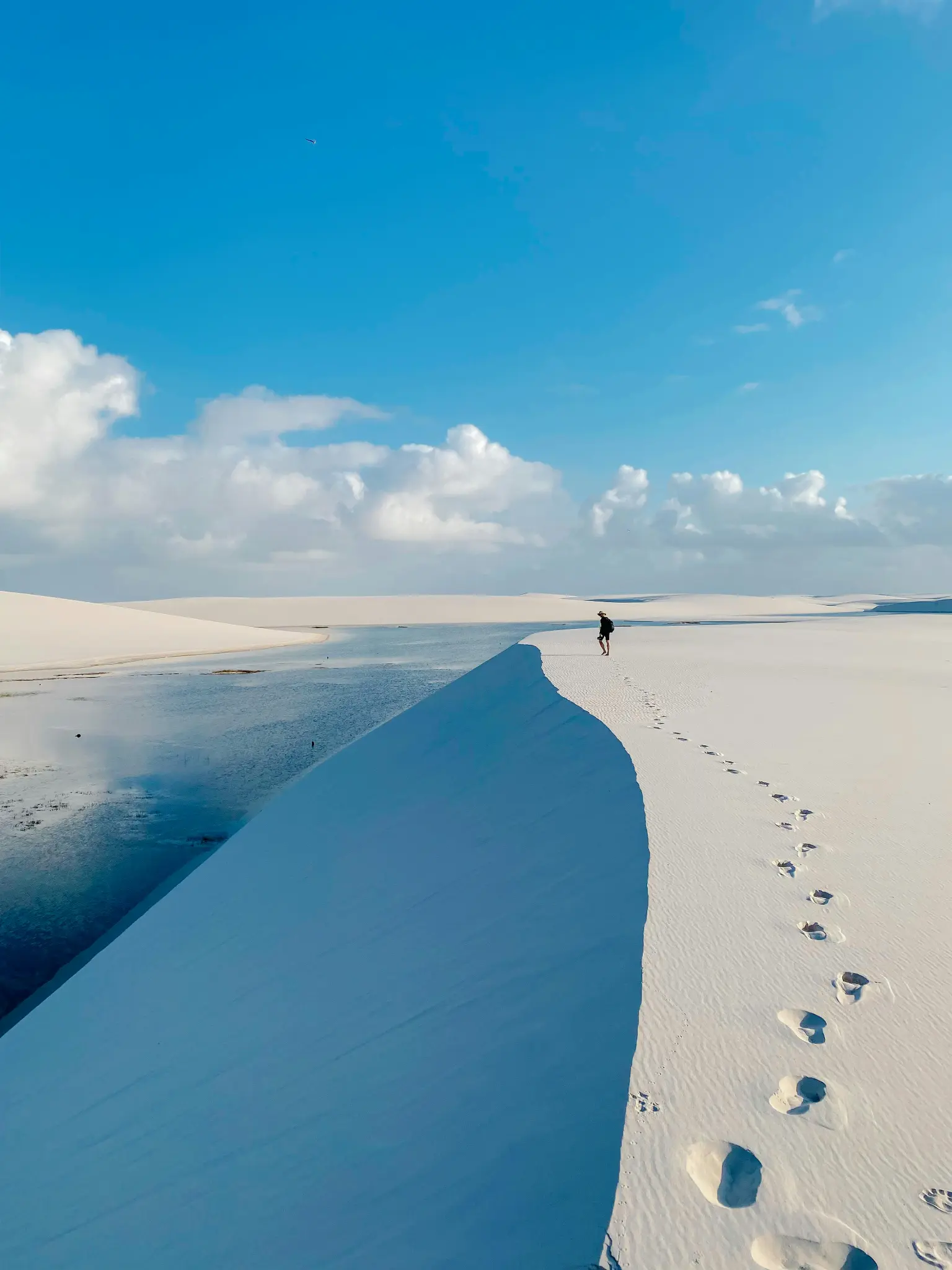 Freshwater lagoon and white dunes in Lençóis Maranhenses