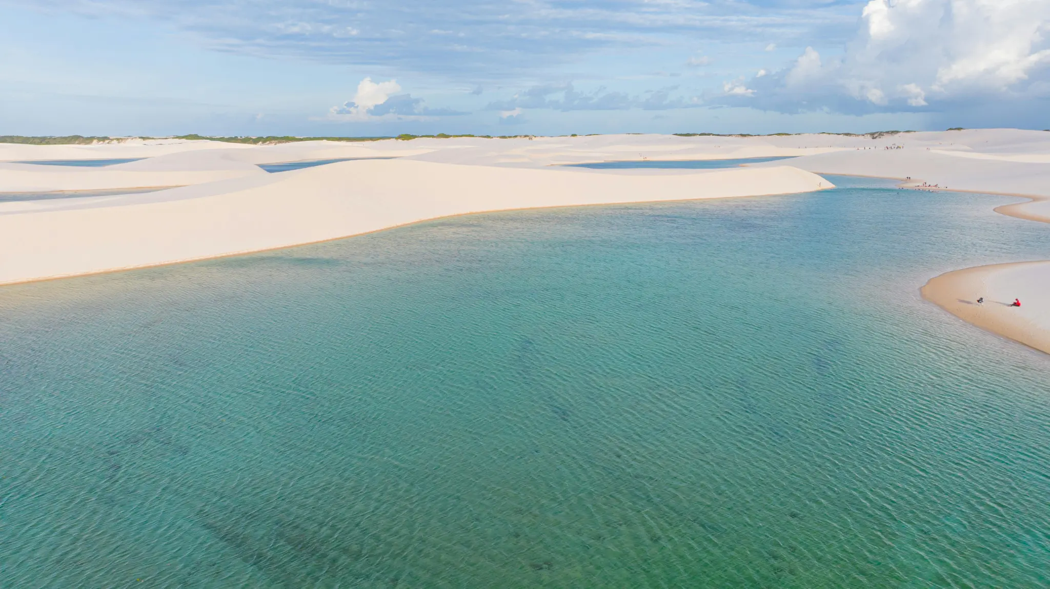 A wide lagoon beneath the open sky